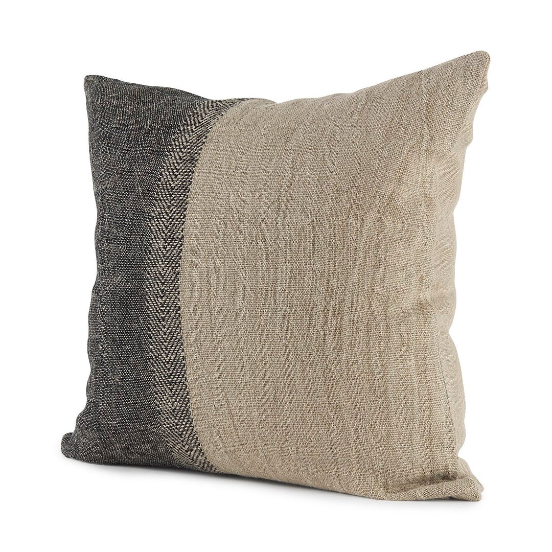 Beige and Black Block Decor Pillow 22x22