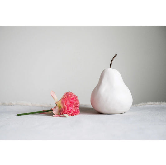 White Stoneware Pear