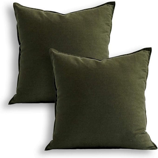 Green Cotton Linen Pillow