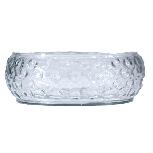 Hand-Blown Inverted Hobnail Glass Bowl