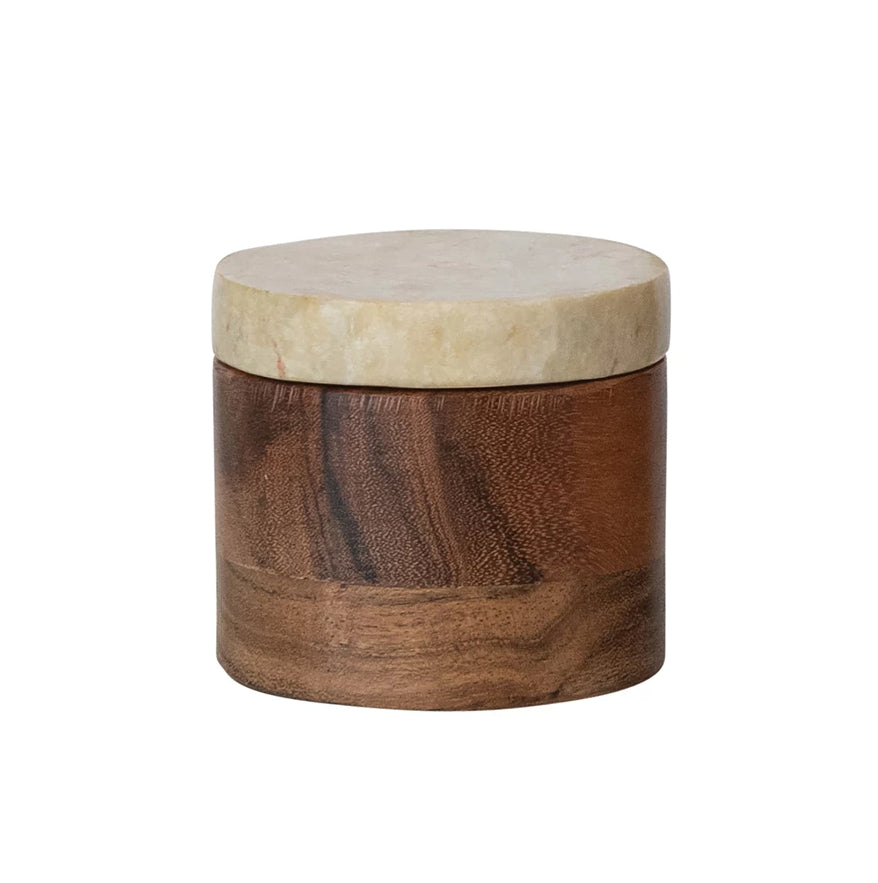 Acacia Wood Storage Container with Marble Lid