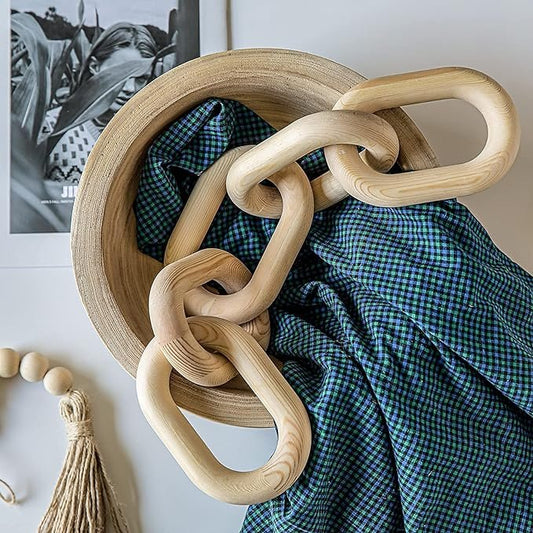 Hand Carved Wooden Chain Link