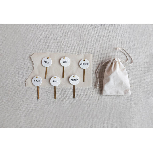 Stoneware and Stainless Steel Cheese Markers