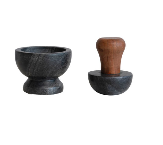 Marble Mortar and Pestle Set