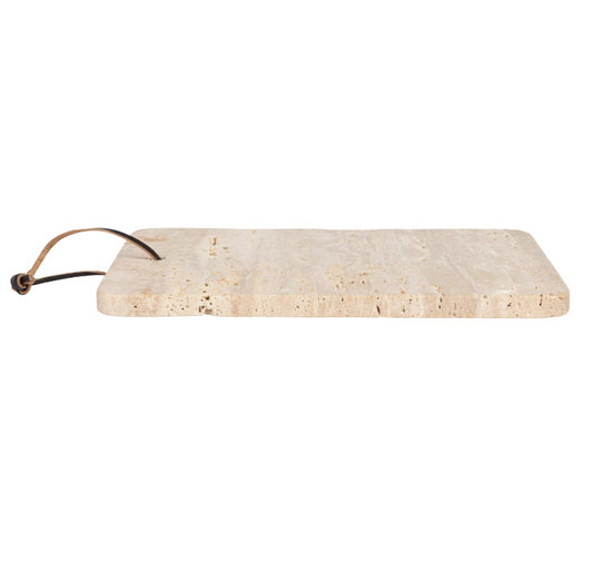 Travertine Cutting Board with Leather Tie