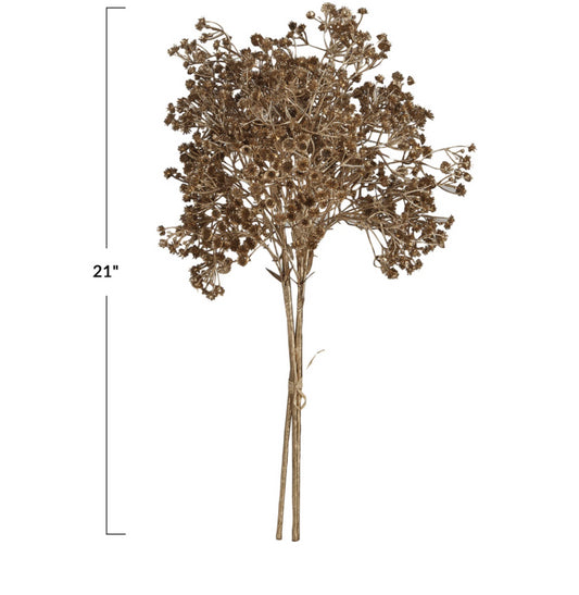 Faux Botanical Stem Bunch, Gold