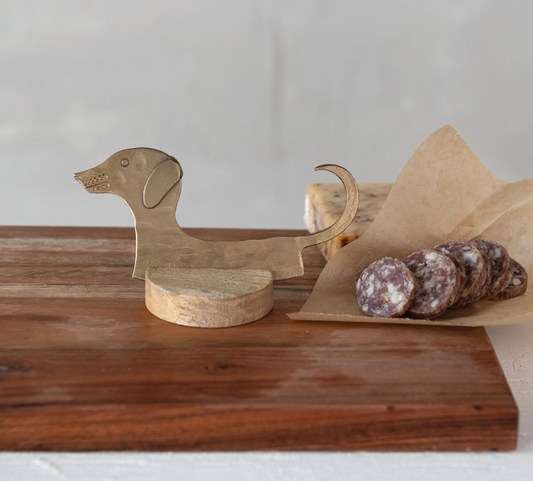 Metal Dog Shaped Cheese Knife with Stand