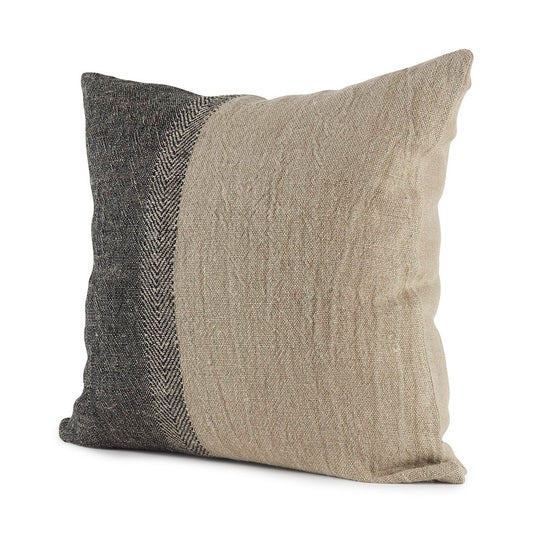 Beige and Black Block Decor Pillow 22x22