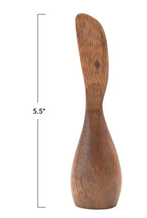 Hand-Carved Acacia Wood Standing Canape Knife