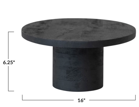 Mango Wood Pedestal, Black
