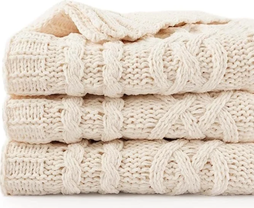 Cream White Ivory Throw