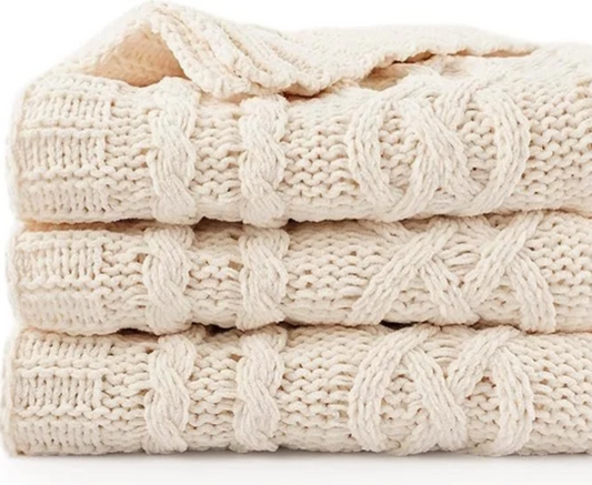 Cream White Ivory Throw