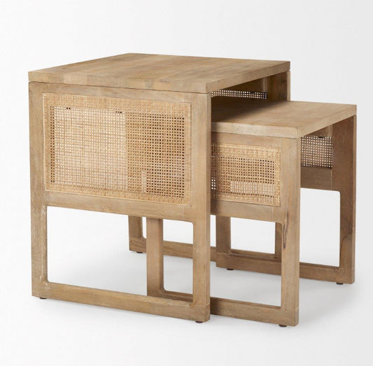 Light Brown Nesting Table (Set of 2)