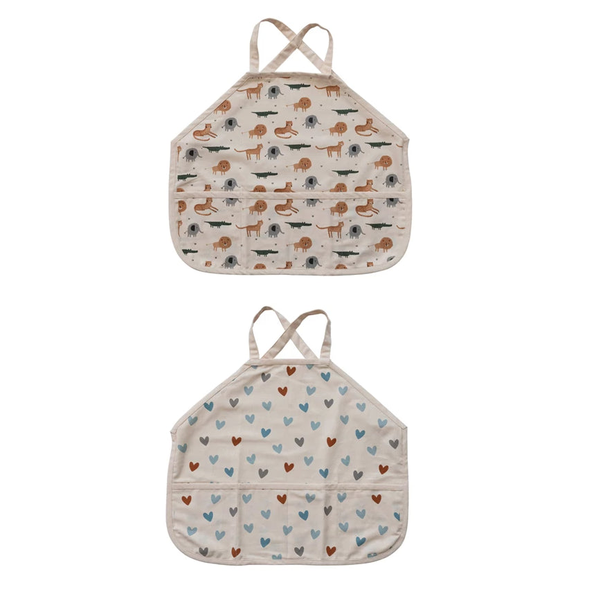 Cotton Cross Back Child Apron with Pockets – 2 Styles