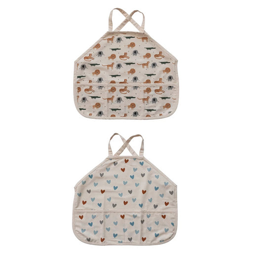 Cotton Cross Back Child Apron with Pockets – 2 Styles