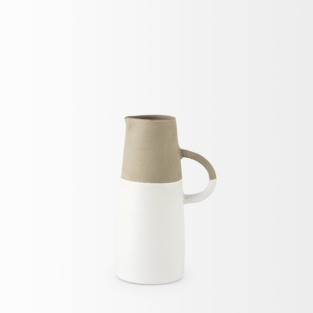 White Natural Ceramic Jug - Small