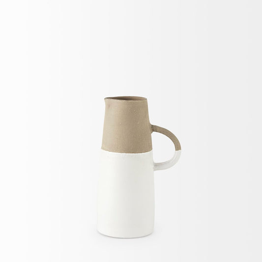 White Natural Ceramic Jug - Small