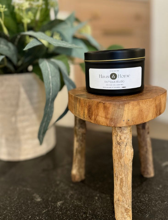 6.5 Black Tin Candle - Snow Trails