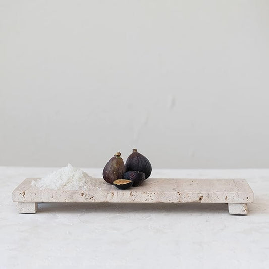 Travertine Footed Charcuterie Board
