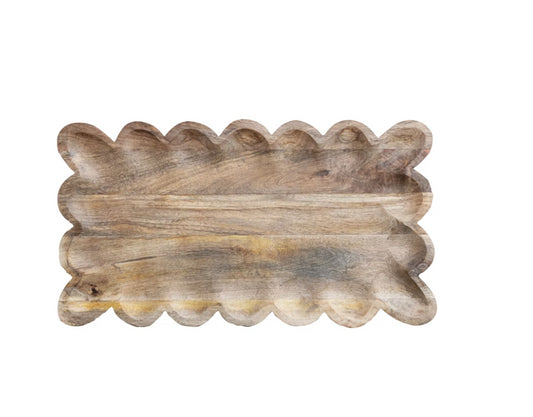 Scalloped Wood Tray