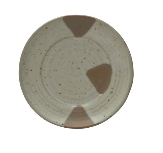 Stoneware Plate with Pattern