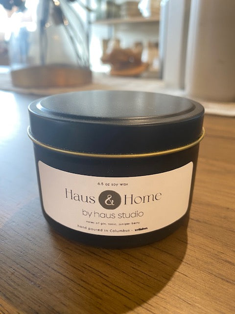 6.5 oz Black Tin Candle - Shaken Not Stirred