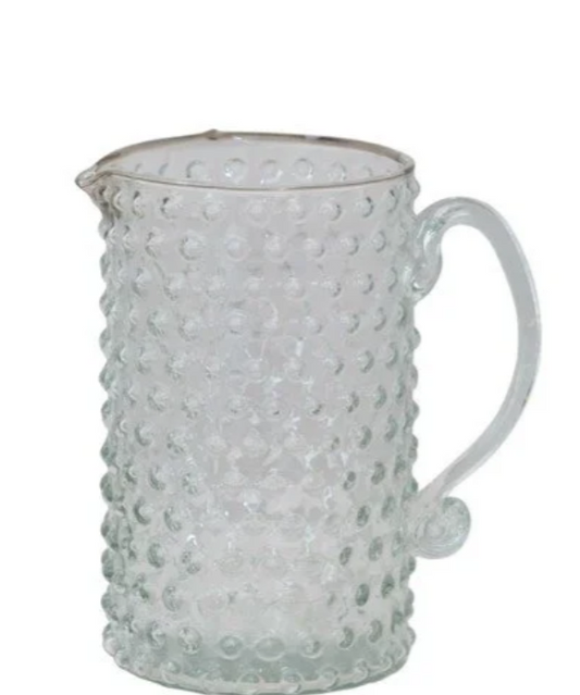 42 oz. Hand-Blown Glass Hobnail Pitcher