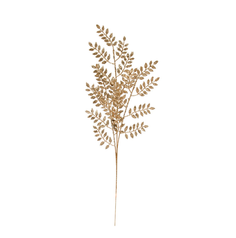 28-1/2"H Faux Leaf Strand with Glitter, Champagne Color