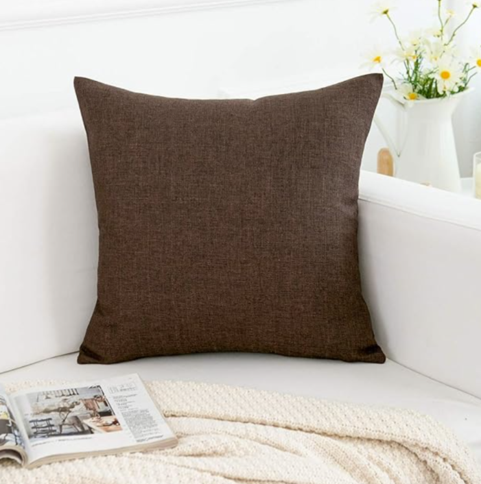 Soft Square Dark Brown Throw Pillows 18x18