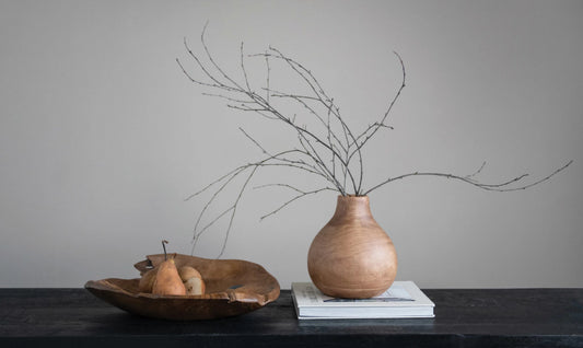Organic Teak Wood Display Bowl