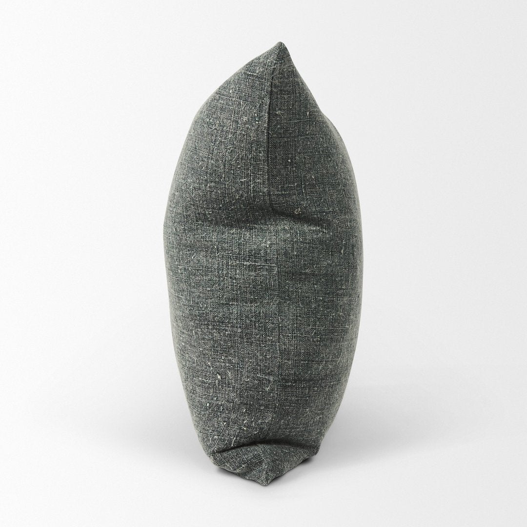 Green Textured Linen Pillow 22x22