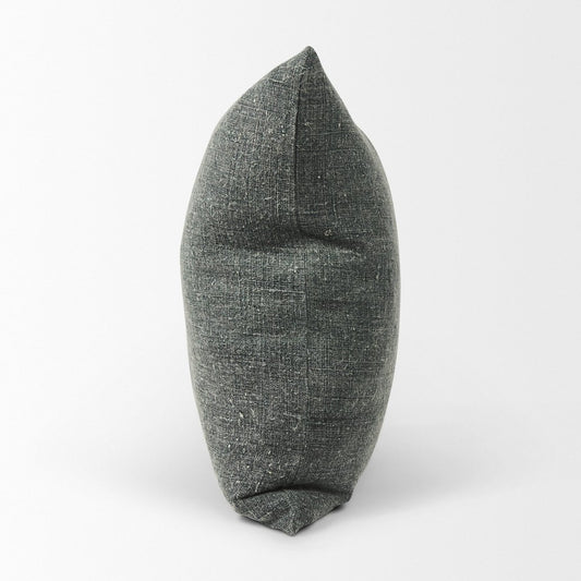 Green Textured Linen Pillow 22x22