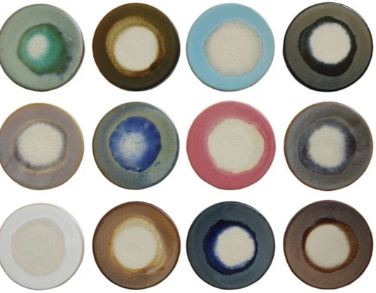 4-1/4"H Stoneware Trivet with Glaze, 12 Colors