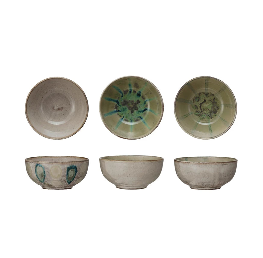 Hand-Painted Stoneware Bowl – Assorted Styles