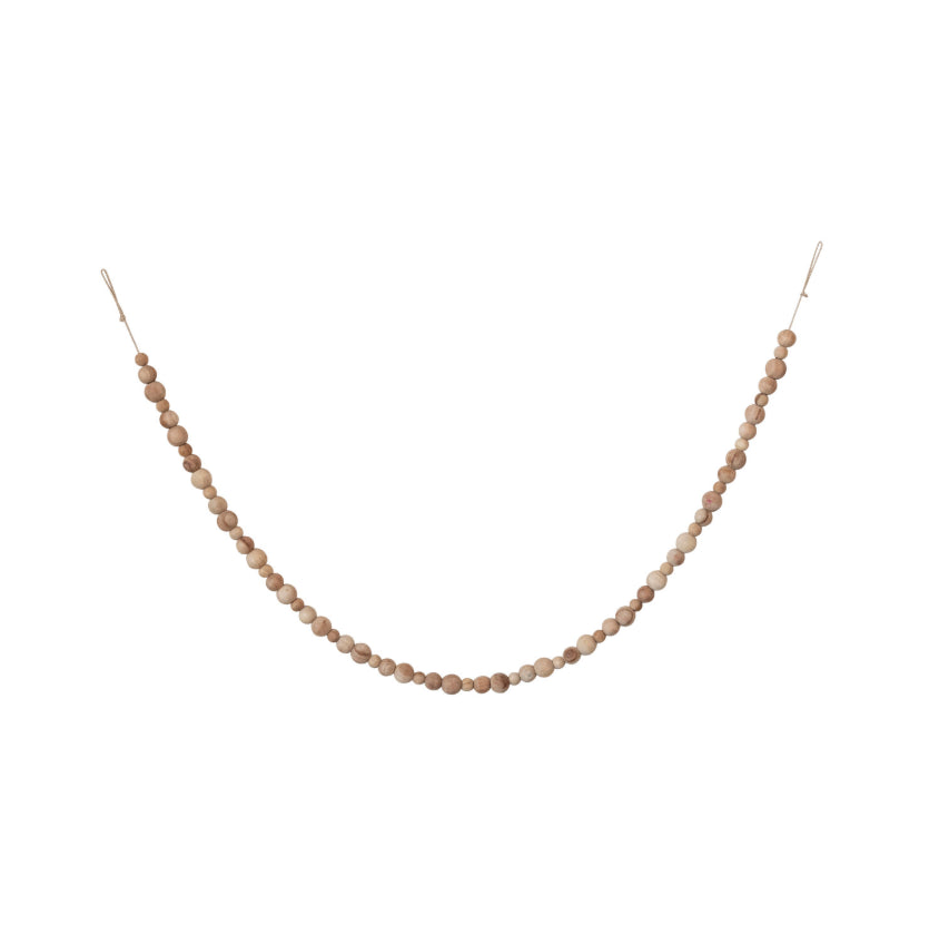 Natural Wood Bead Garland