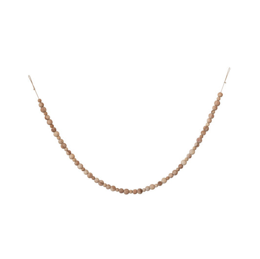 Natural Wood Bead Garland