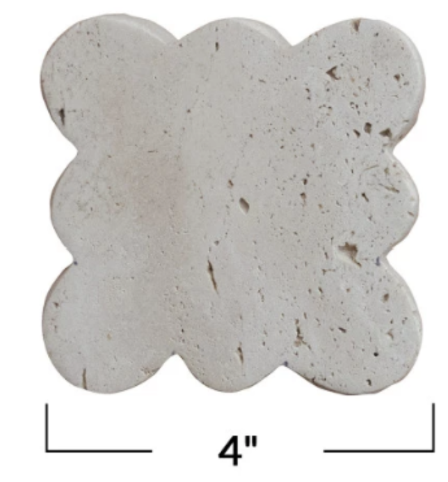 Travertine Coasters w/ Scalloped Edge
