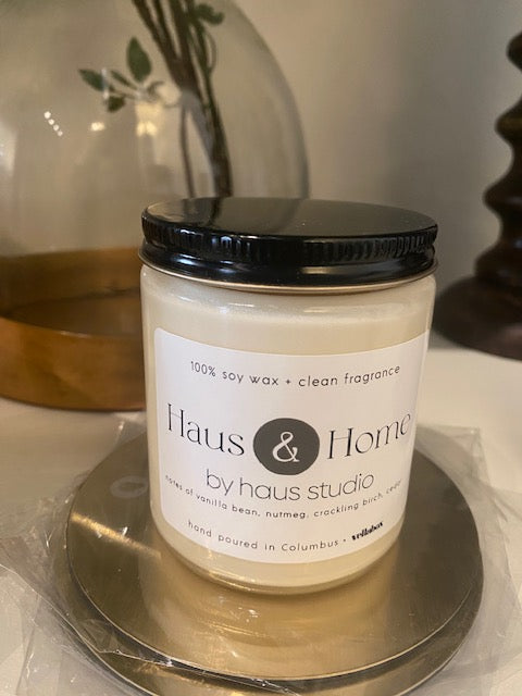 8oz Glass with Black Lid Candle