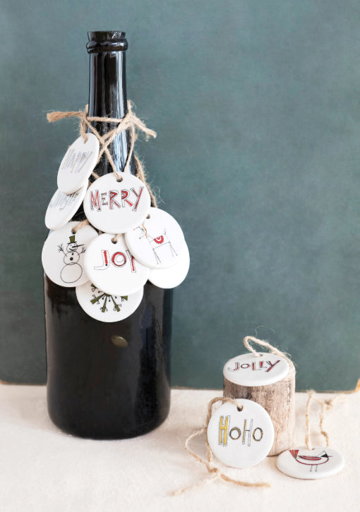 Stoneware Tag Ornaments