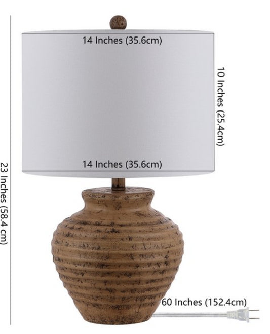 Textured Polyresin Table Lamp