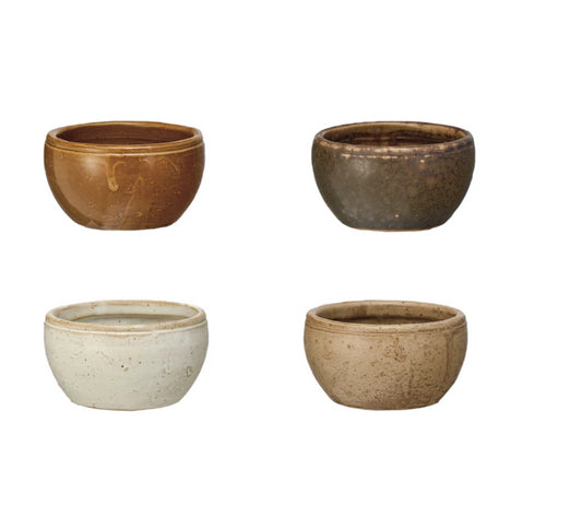 Vintage-Inspired Stoneware Pinch Pot – Assorted Colors