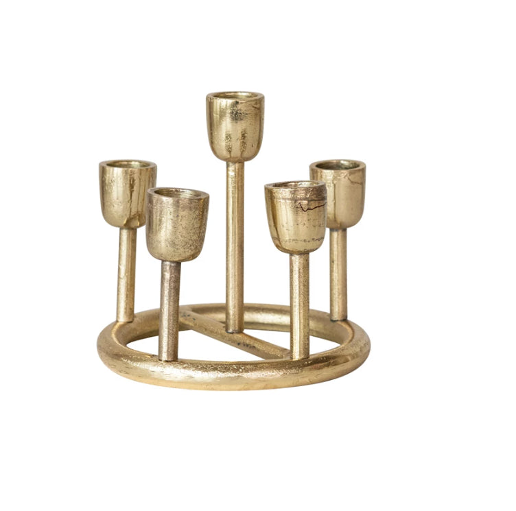 5 Taper Candle Holder, Gold