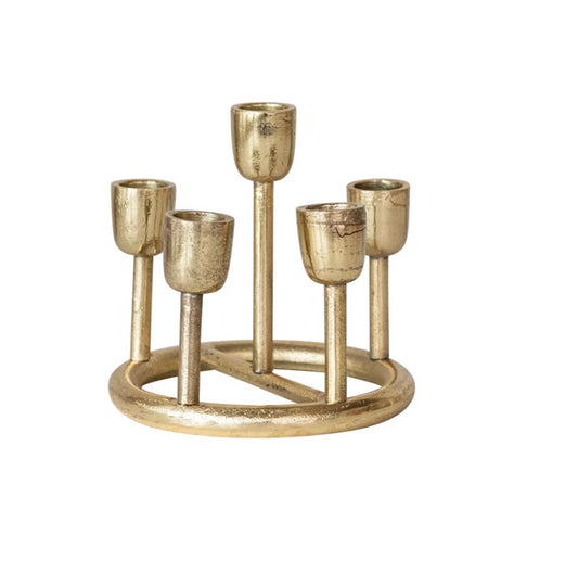 5 Taper Candle Holder, Gold