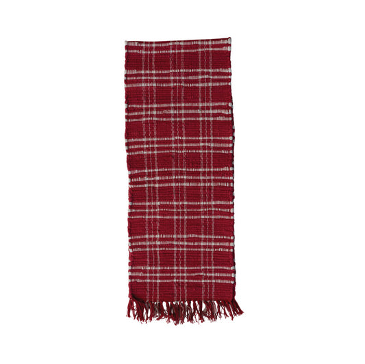 Red and White Plaid Table Runner