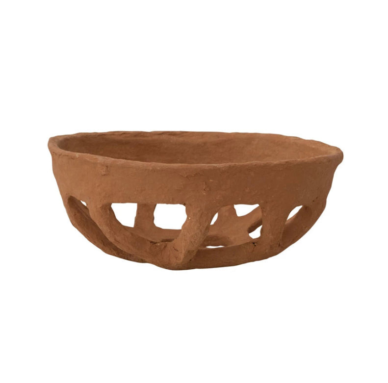 Handmade Paper Mache Basket Bowl