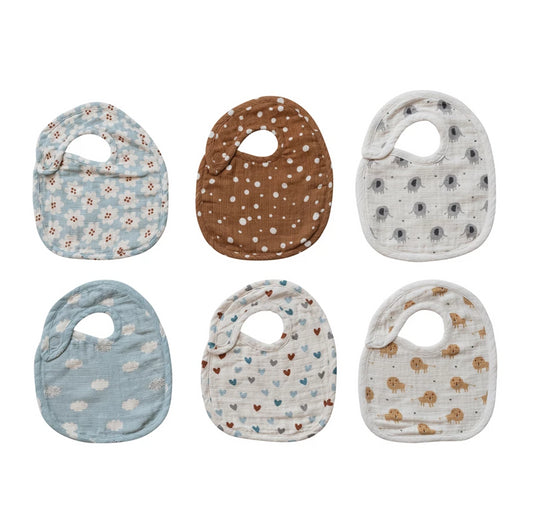 Printed Cotton Baby Bibs – Assorted Styles