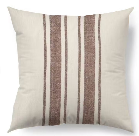 Brown Stripe Decor Pillow Cover 22x22
